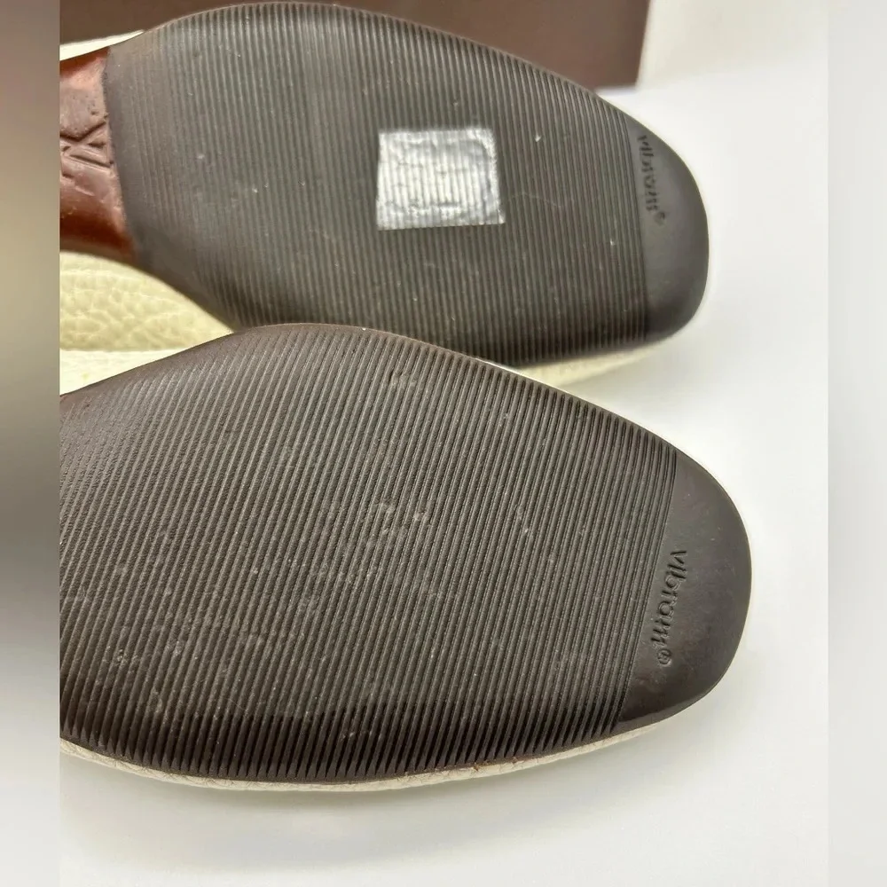 Louis Vuitton LV Logo Ballet Flats Shoes Womens Size 37.5 Beige White - Picture 15 of 16